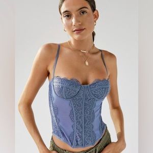 Purple Grey Urban Outfitters Corset Top